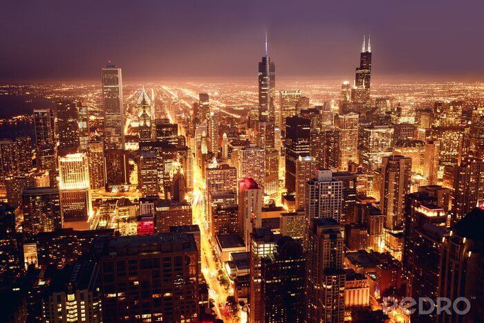Fototapete Chicago aus Vogelperspektive