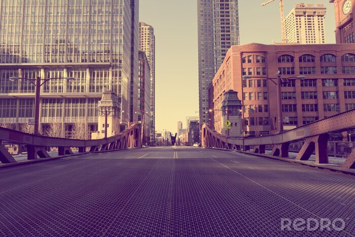 Fototapete Chicago-Panorama in Retrotönen