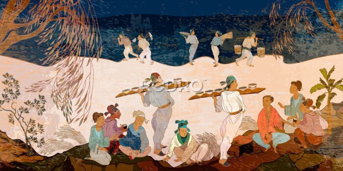 Fototapete Chinesischer Papyrus