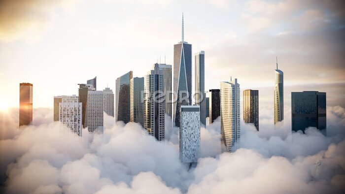 Fototapete City above the clouds