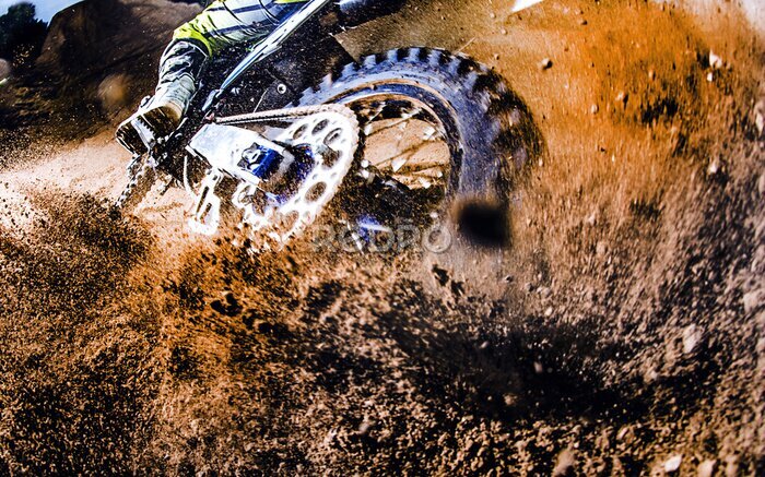 Fototapete Close-up von Motocross-Rad.