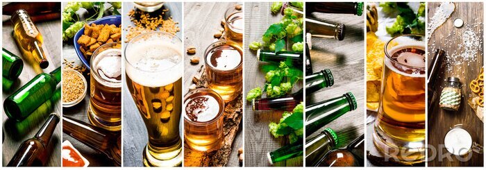 Fototapete Collage mit Bier