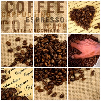 Collage mit Bohnenkaffee