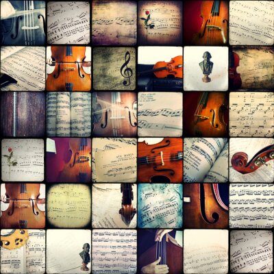 Fototapete Collage mit Musik