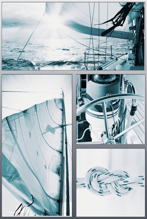 Fototapete Collage mit Segelelementen