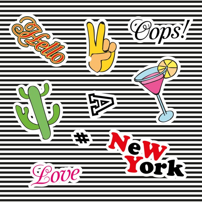 Fototapete Collage von Symbolen