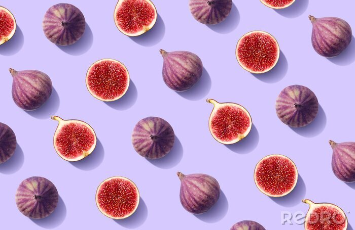 Fototapete Colorful fruit pattern of fresh figs
