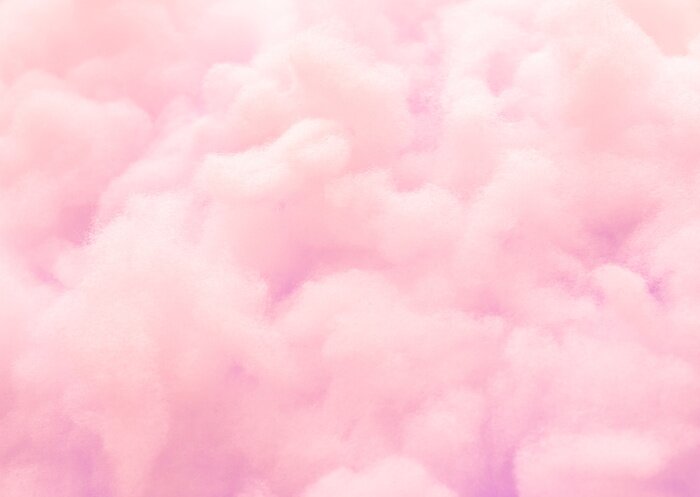 Fototapete Colorful pink fluffy cotton candy background, soft color sweet candyfloss, abstract blurred dessert texture