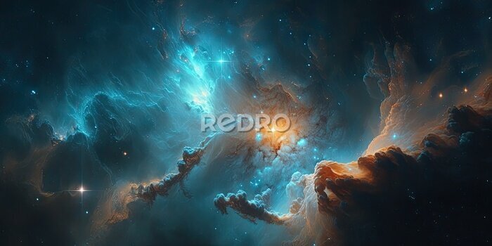 Fototapete Colorful space galaxy cloud nebula. Stary night cosmos. Universe science astronomy. Supernova background wallpaper