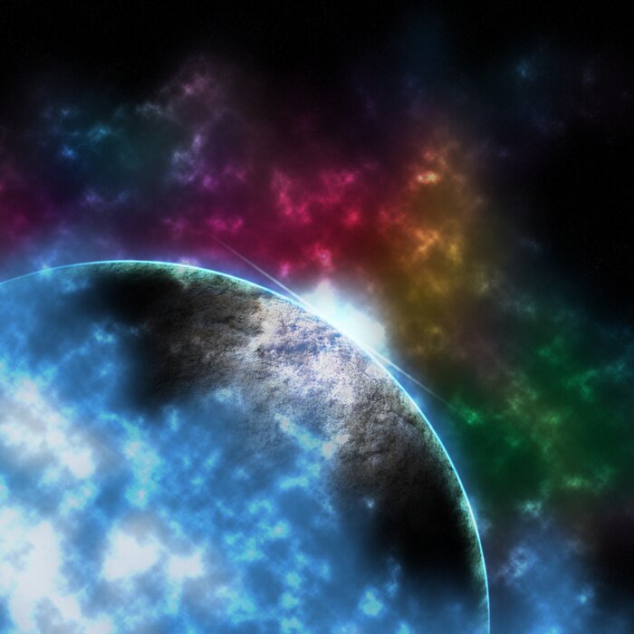 Fototapete Comet in den Tiefen des Weltraums und ein NEBELFLECK