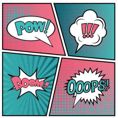 Fototapete Comic-Sprechblasen