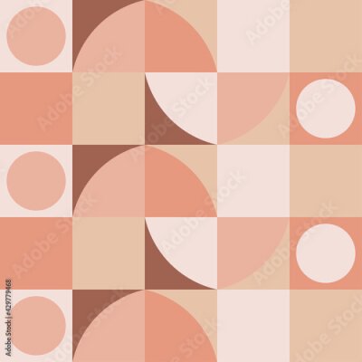Fototapete contemporary abstract mid-century modern retro geometric seamless pattern background vector illustration