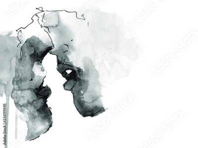 Fototapete Couple almost kissing