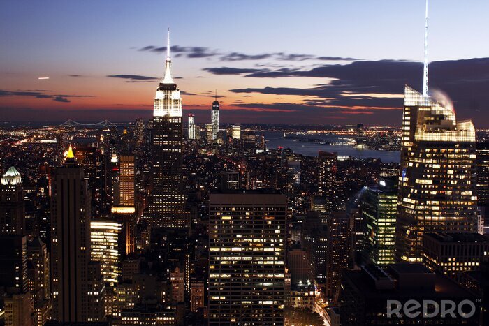 Fototapete Dämmerung über New York City