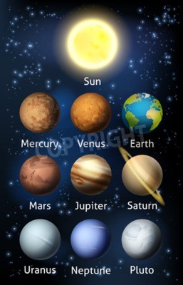 Fototapete Darstellung des Sonnensystems