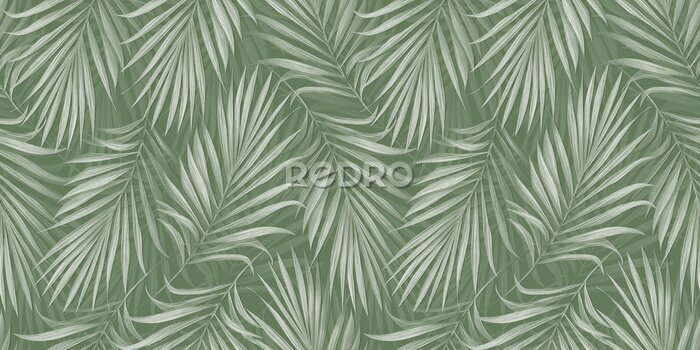 Fototapete Das Grün sich exotisch ausbreitender Palmblätter