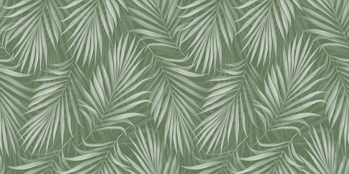 Fototapete Das Grün sich exotisch ausbreitender Palmblätter