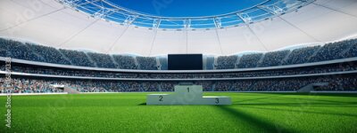 Fototapete Das Podium auf dem Fußballplatz