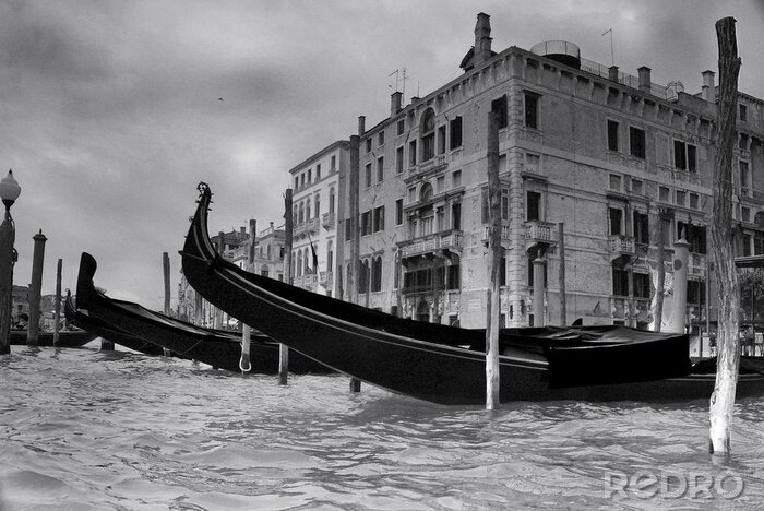 Fototapete Das Schwarz-Weiß-Bild von Venedig