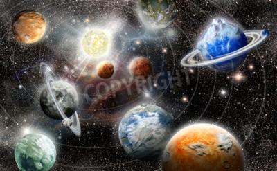 Fototapete Das Sonnensystem im Weltraum