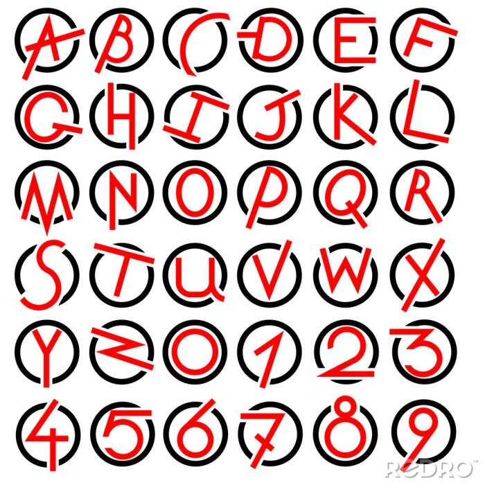 Fototapete Dekorative Alphabet vector set