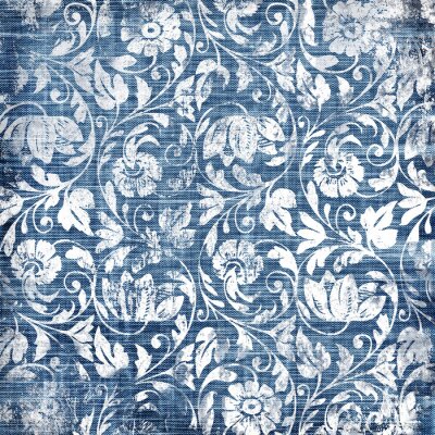 dekorative blau-weiß-Muster im Retro-Stil