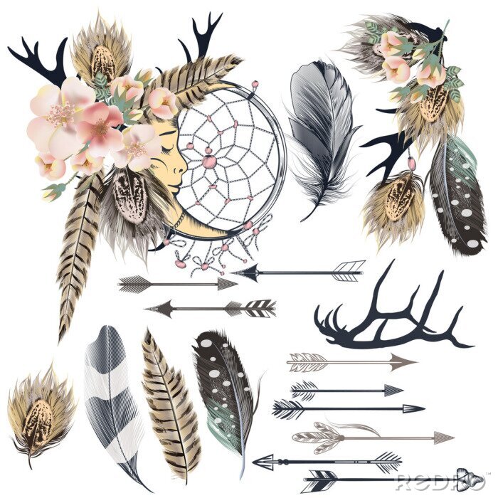 Fototapete Dekorative Motive im Boho-Stil