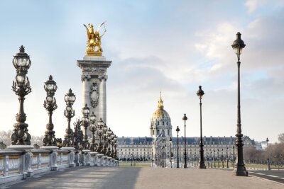 Fototapete Denkmäler auf der Brücke in Paris