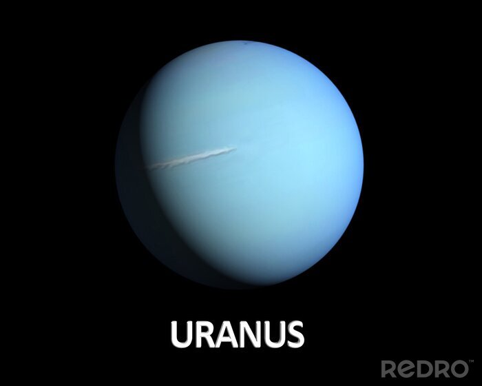 Fototapete Der blaue Planet Uranus in Schwarz