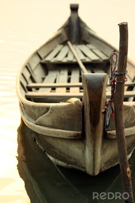 Fototapete Details von einem Holzboot