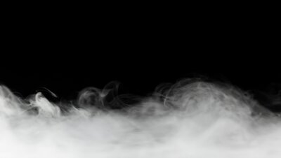 Fototapete Dichter grauer Rauch auf schwarzem Hintergrund