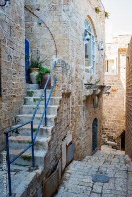 Fototapete Die arabische Stadt Jaffa mit blauen Elementen
