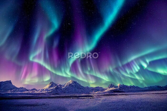Fototapete Die Farben der norwegischen Aurora
