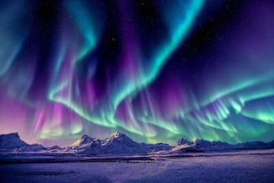 Fototapete Die Farben der norwegischen Aurora