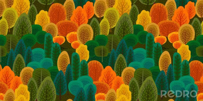 Fototapete Die Farben des Herbstes auf einem farbigen Hintergrund