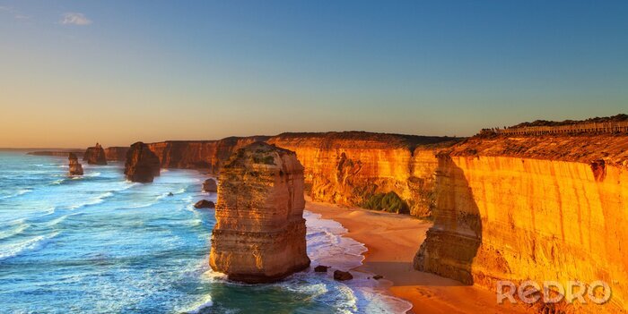 Fototapete Die Felsformationen der Zwölf Apostel bei Sonnenuntergang