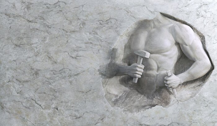 Fototapete Die Skulptur in Marmor geschnitzt