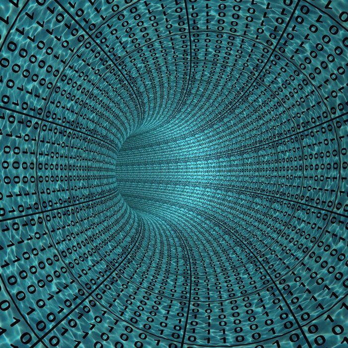 Fototapete Digitaler Tunnel aus Binärcode