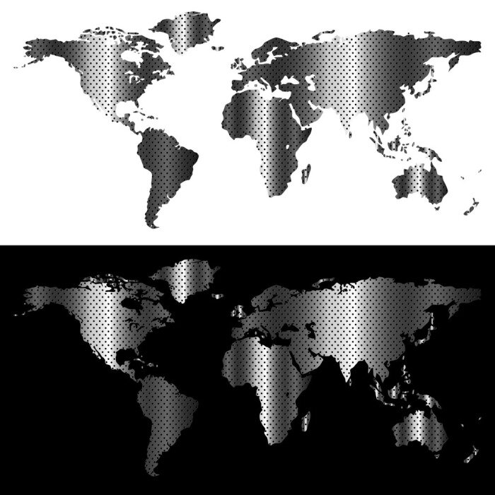 Fototapete Doppelweltkarte