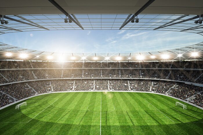 Fototapete Draufsicht auf die Stadiontribüne