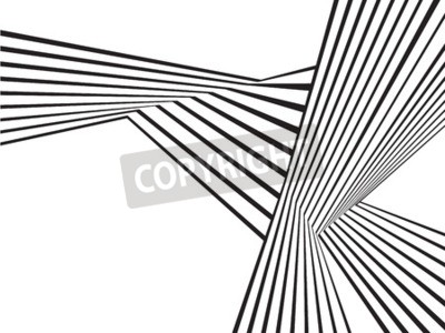 Fototapete Dreidimensionale schwarz-weiße Streifen