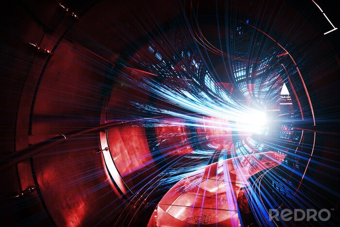 Fototapete Dreidimensionaler Tunnel Abstraktion mit Licht