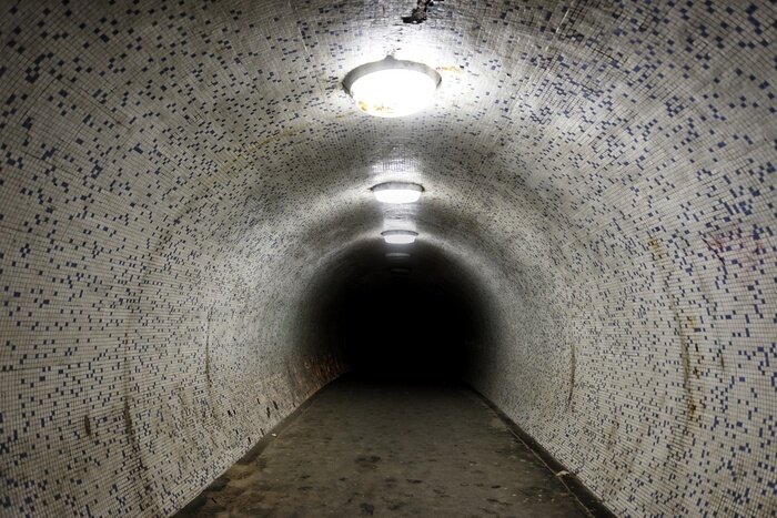 Fototapete Dreidimensionaler Tunnel mit Mosaik