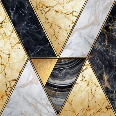Fototapete Dreiecke aus Marmor