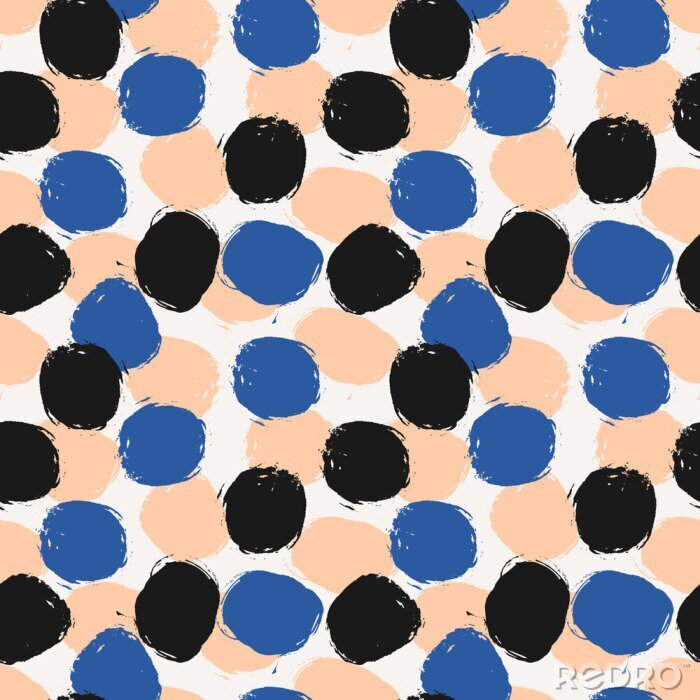 Fototapete Dreifarbiges Motiv mit unregelmäßigen Kreisen