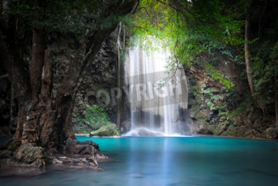 Fototapete Dschungel 3D Wasserfall