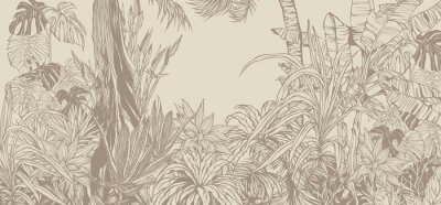 Fototapete Dschungel in Sepia