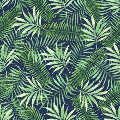 Fototapete Dschungel-Motiv auf blauem Hintergrund