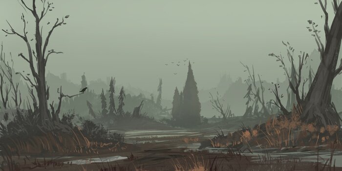 Fototapete Düstere Fantasy-Welt