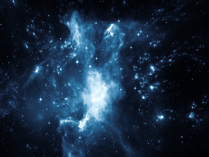 Fototapete Dunkelblaue Galaxie